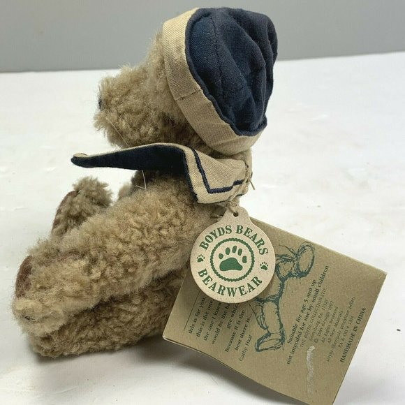 Boyds Bears Chauncey Fitzbruin 1997 Jointed Teddy Sailor Hat Collar Nautical 7" - Picture 2 of 6
